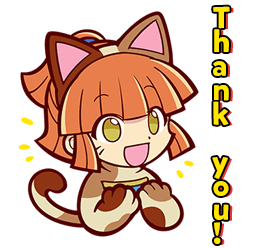 Puyo Puyo Kitty Arle 'Thank you' LINE sticker (ENG translation by Precise Museum)